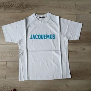 Jacquemus T-shirt Medium SIZE Le Tshirt Logo Print Blue-White New